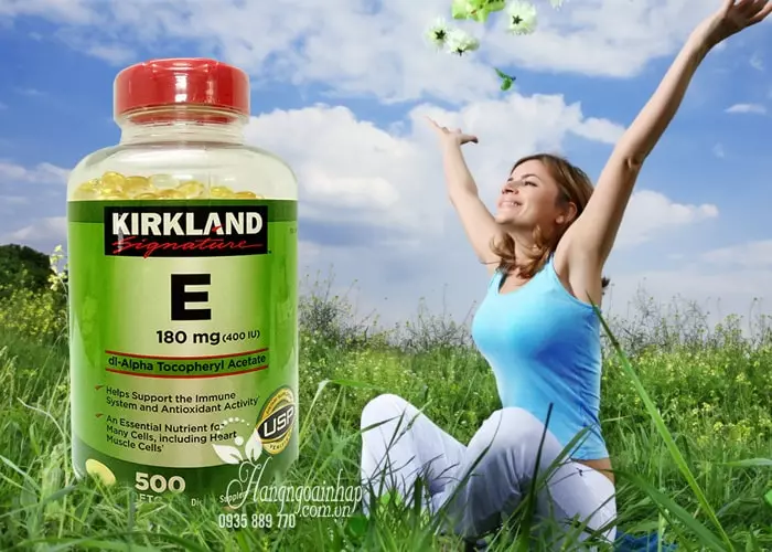Vitamin E Thiên Nhiên 400 I.U Kirkland Signature 500 Viên Của Mỹ