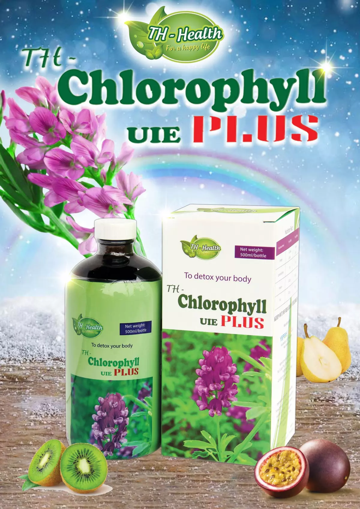 Thực phẩm bảo vệ sức khỏe diệp lục thải độc, tăng đề kháng TH- Chlorophyll UIE Plus 500ml