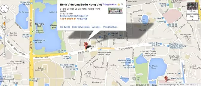 Dễ dàng tra cứu địa chỉ bệnh viện trên Google Maps