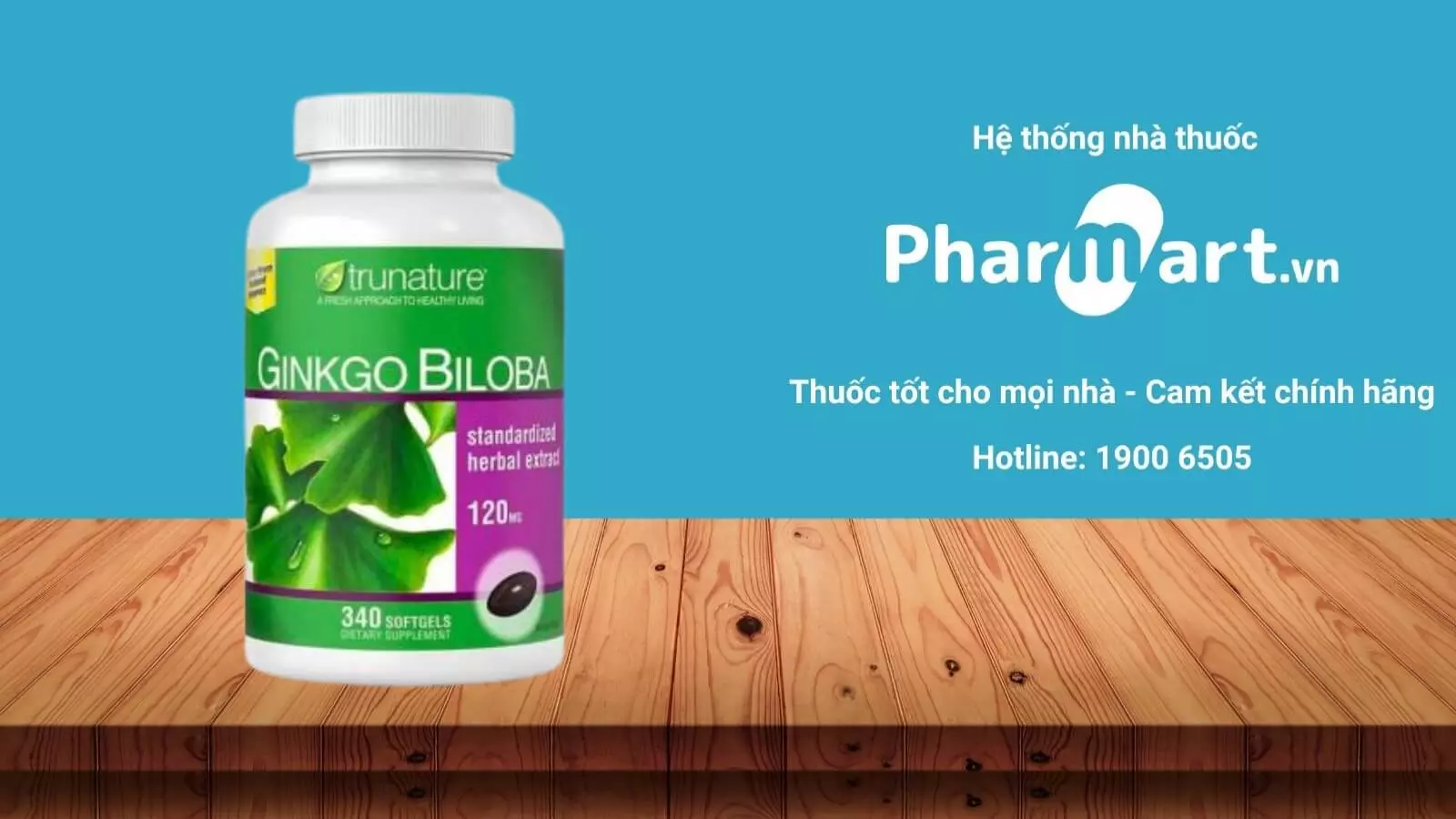 Viên uống Bổ não Ginkgo Biloba Trunature hiện đang được phân phối chính hãng tại Pharmart.vn