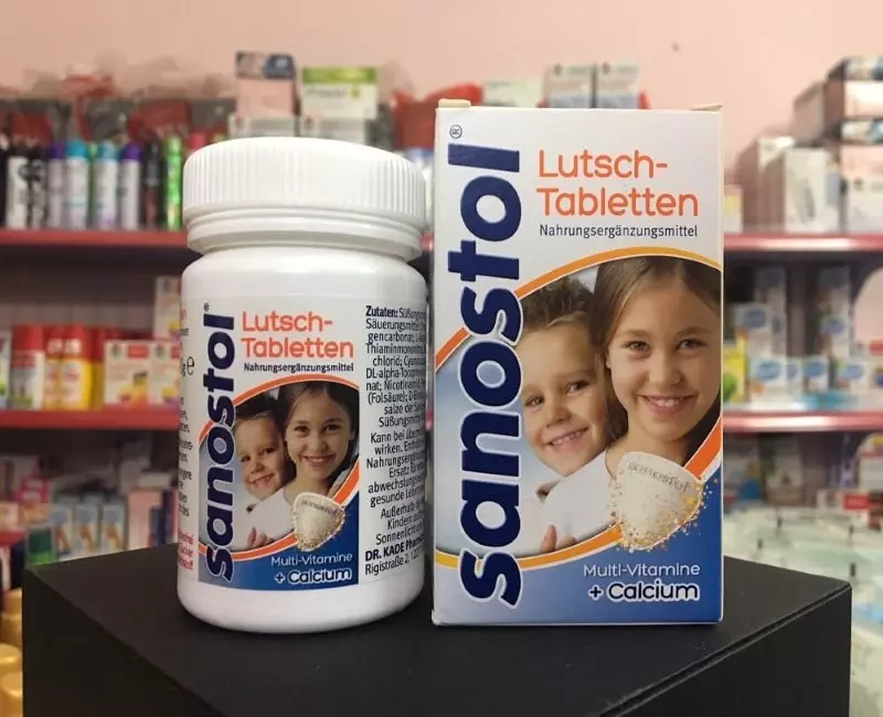 Viên ngậm vitamin tổng hợp Sanostol của Đức cho trẻ nhỏ và người lớn